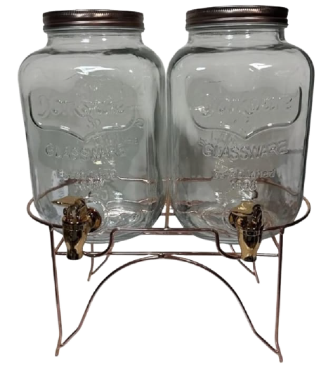 Dispenser set on a metal stand