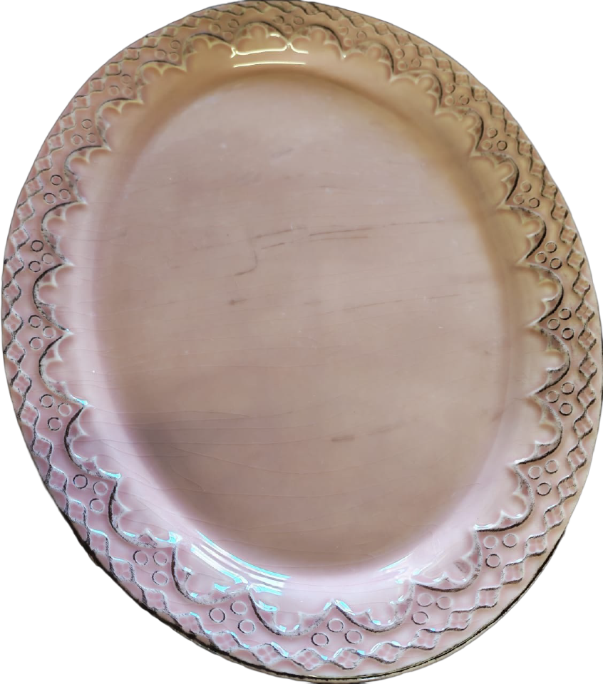 Pink serving platters